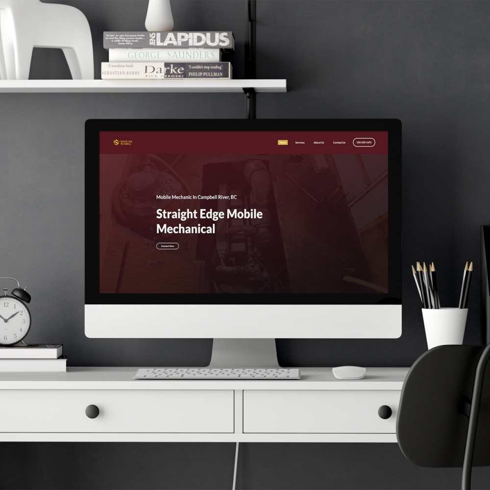 Straight Edge Mechanical Website Mockup